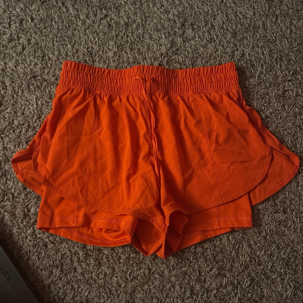 90 Degree By Reflex Vibrant Orange Athletic Shorts